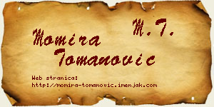Momira Tomanović vizit kartica